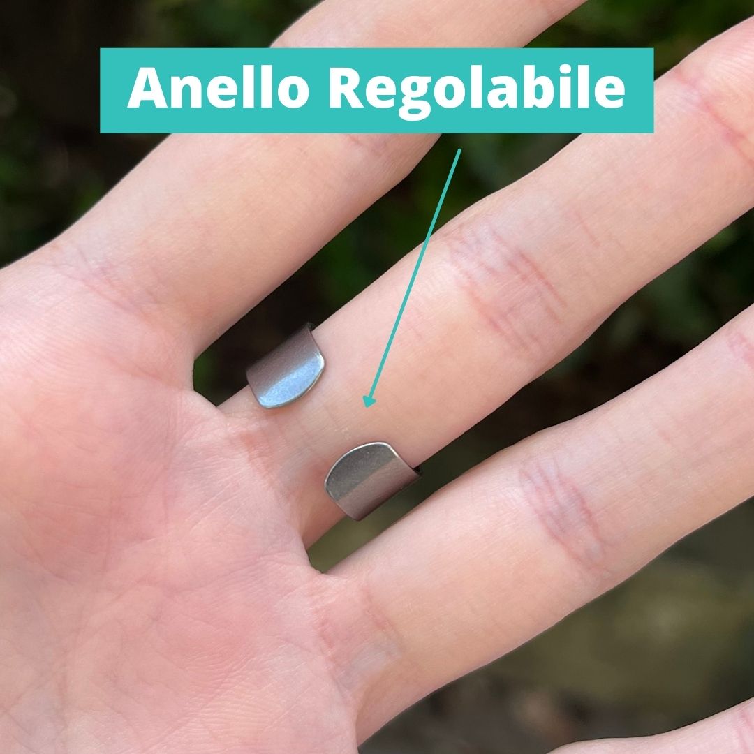 Anello Ciondolo Genesa in acciaio inossidabile con pietra naturale Cristallo di Rocca - Zen Home