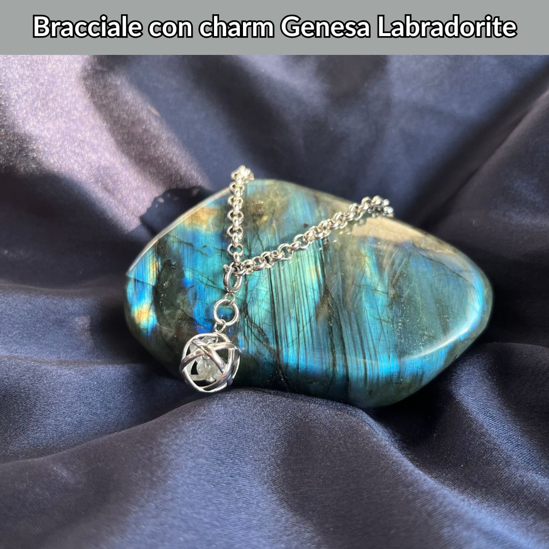 Bracciale acciaio inossidabile Charm Genesa Labradorite - Zen Home