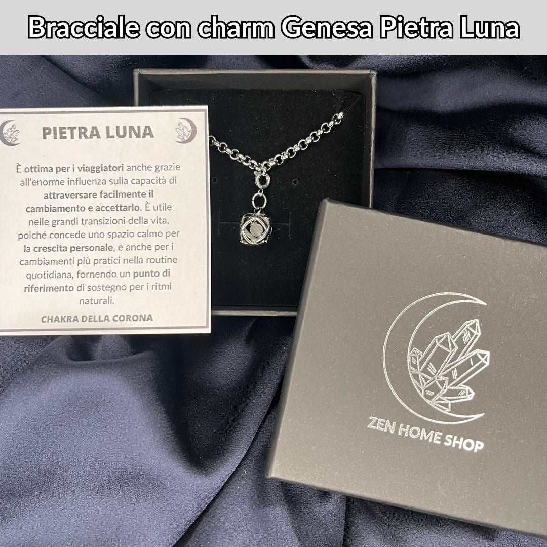Bracciale acciaio inossidabile Charm Genesa Pietra Luna - Zen Home