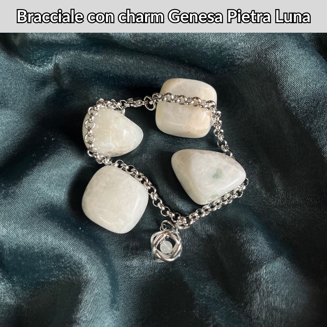 Bracciale acciaio inossidabile Charm Genesa Pietra Luna - Zen Home