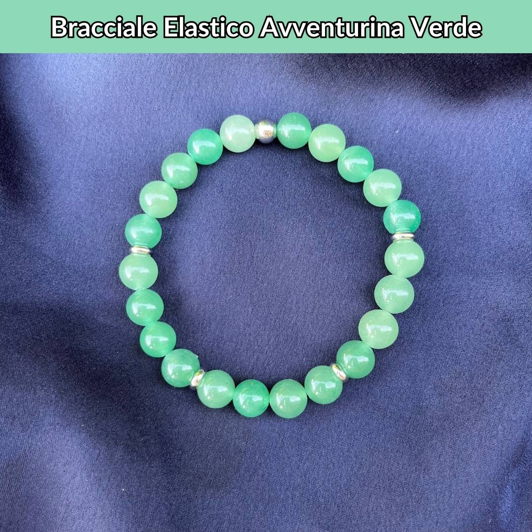 Bracciale elastico con pietra naturale Avventurina Verde - Zen Home