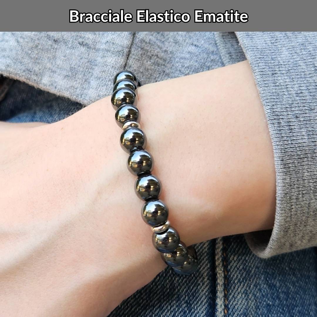 Bracciale elastico con pietra naturale Ematite - Zen Home