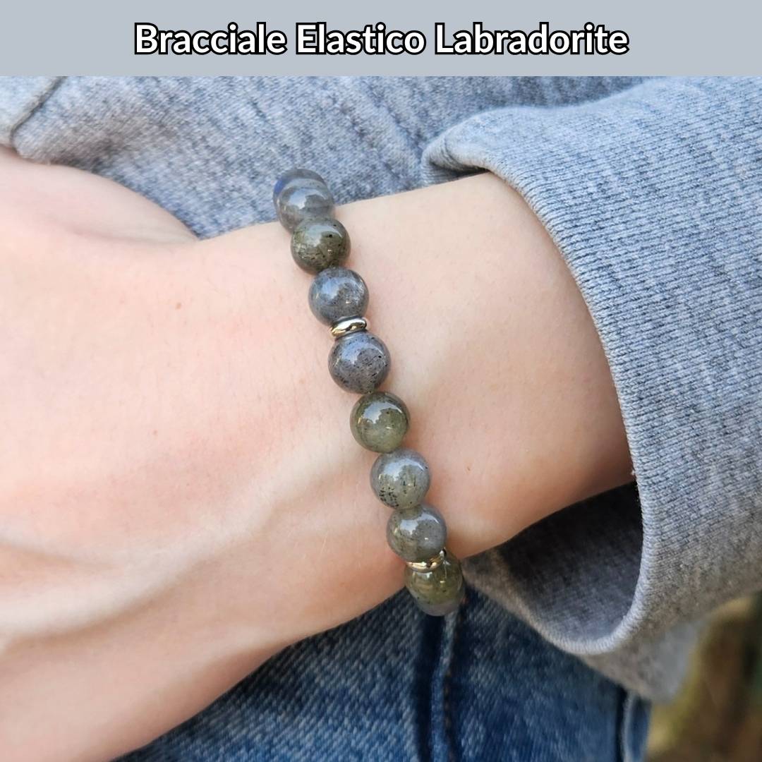 Bracciale elastico con pietra naturale Labradorite - Zen Home