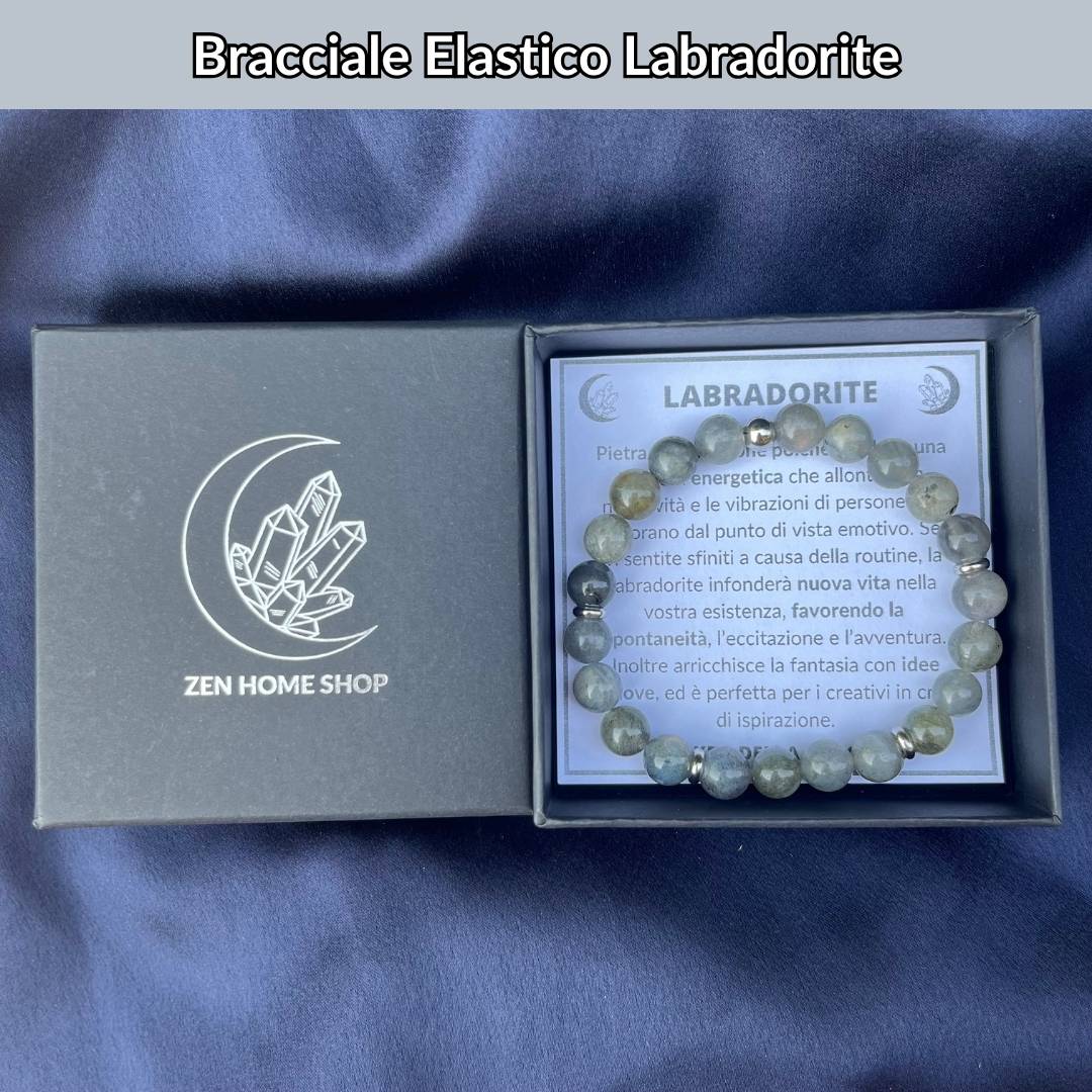 Bracciale elastico con pietra naturale Labradorite - Zen Home