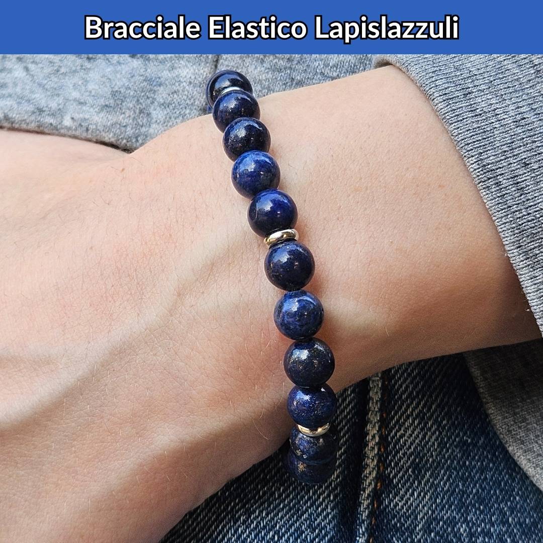 Bracciale elastico con pietra naturale Lapislazzuli - Zen Home