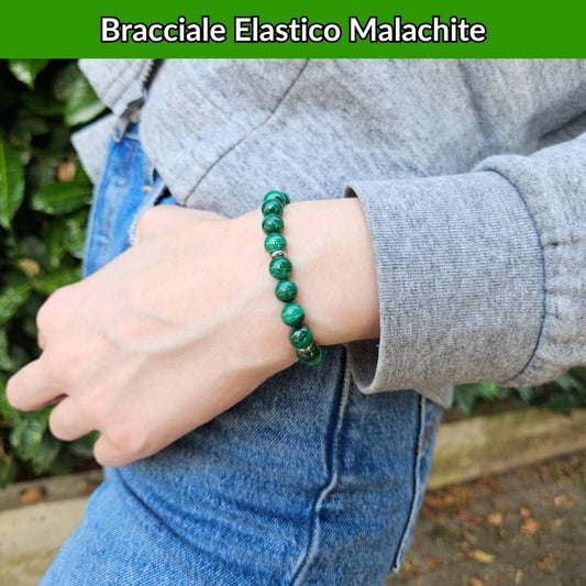 Bracciale elastico con pietra naturale Malachite - Zen Home