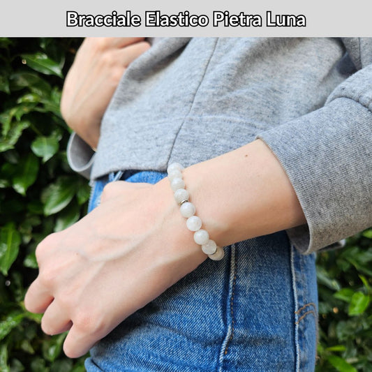 Bracciale elastico con pietra naturale Pietra Luna - Zen Home