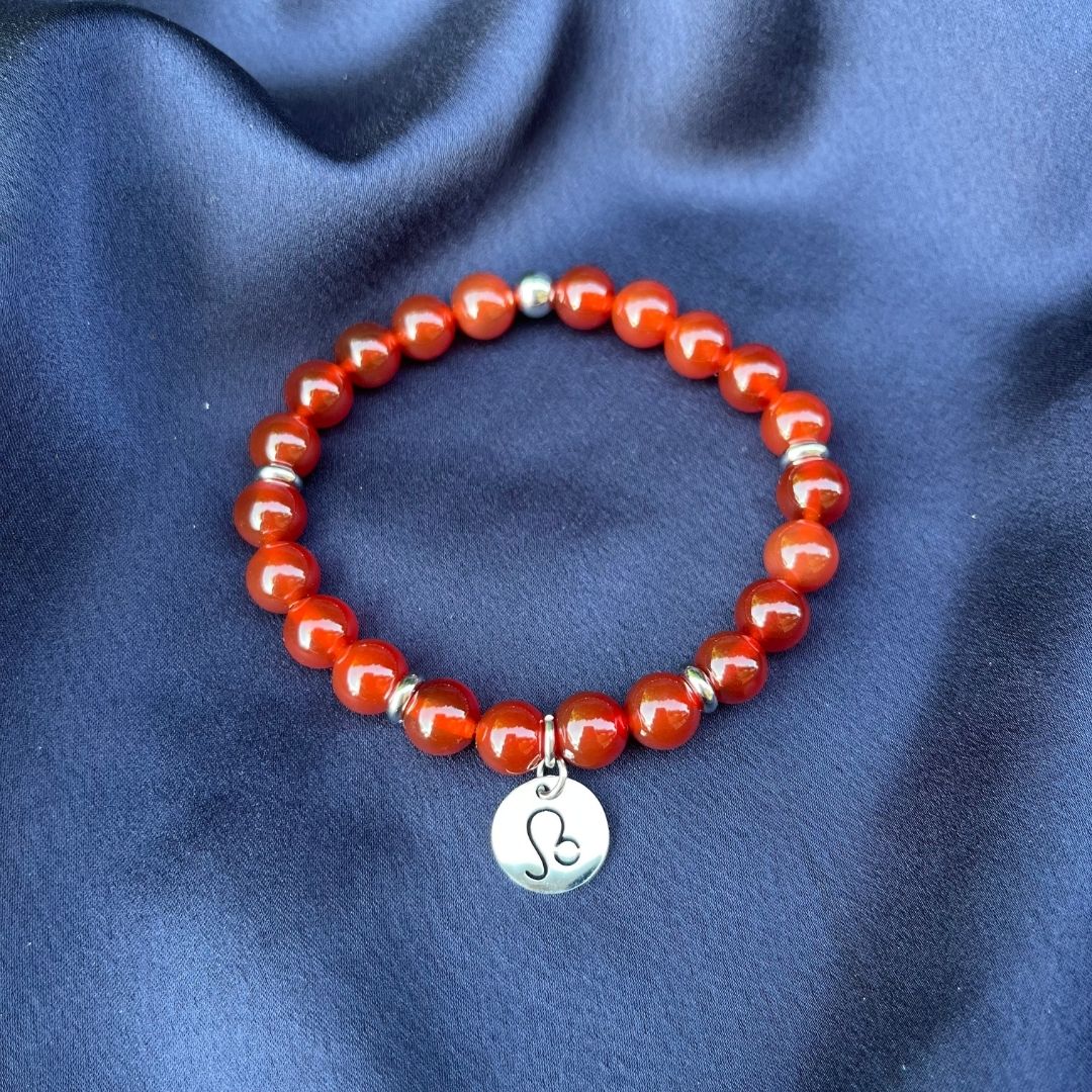 Bracciale elastico Corniola e Segno Zodiacale - Zen Home