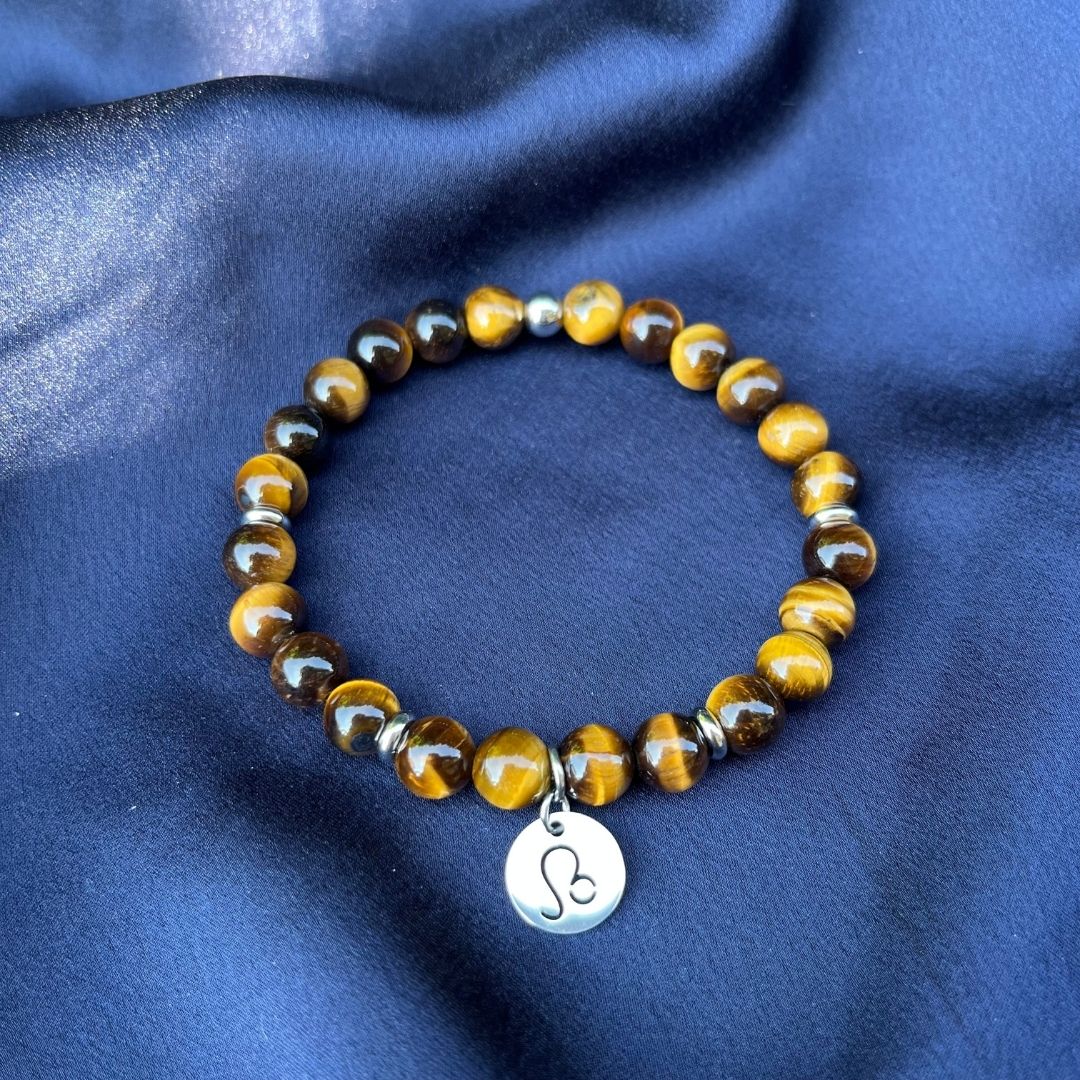 Bracciale elastico Occhio di Tigre e Segno Zodiacale - Zen Home