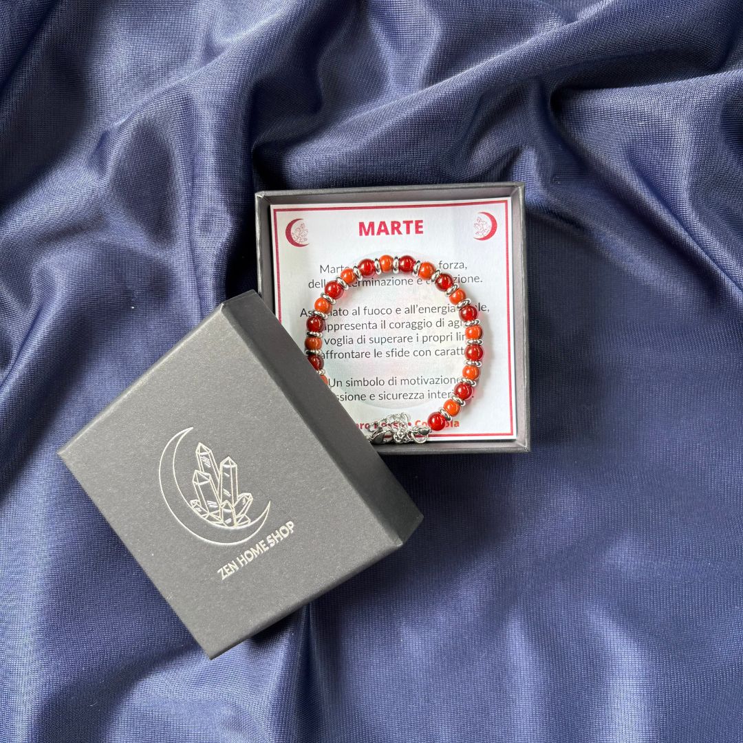 Bracciale Pianeta Marte con Diaspro Rosso e Corniola - Zen Home