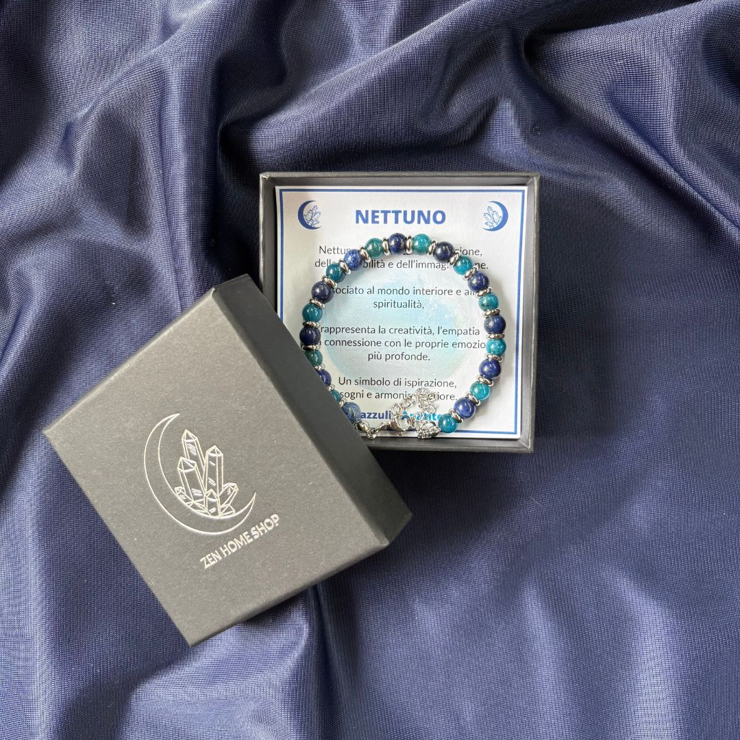 Bracciale Pianeta Nettuno con Lapislazzuli e Apatite Blu - Zen Home
