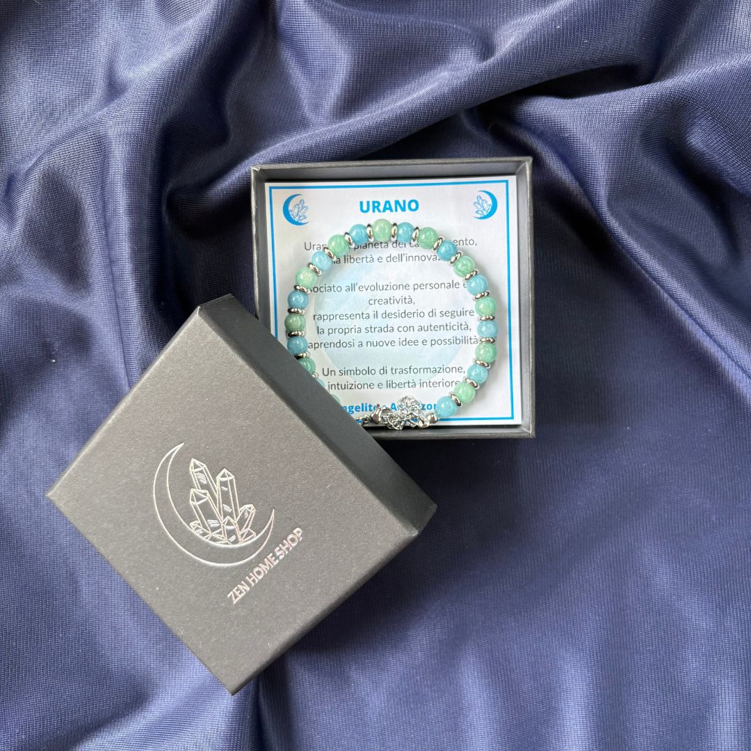 Bracciale Pianeta Urano con Angelite e Amazzonite - Zen Home