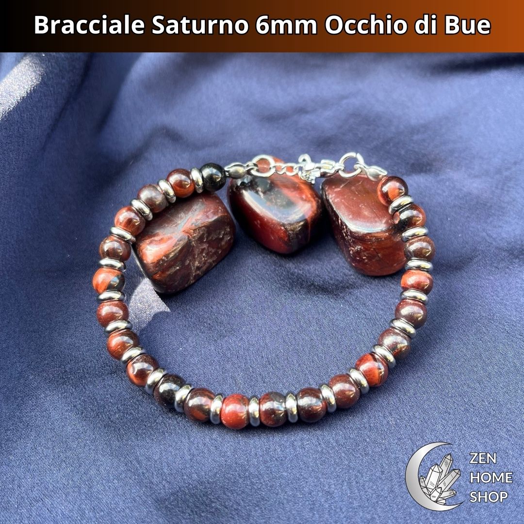 Bracciale Saturno con pietre naturali Occhio di bue da 6 mm - Zen Home