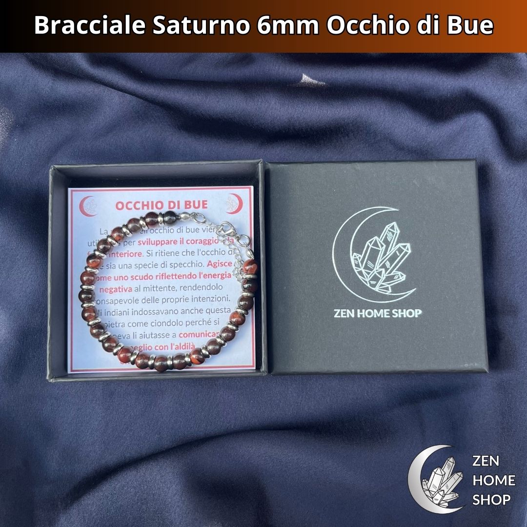 Bracciale Saturno con pietre naturali Occhio di bue da 6 mm - Zen Home