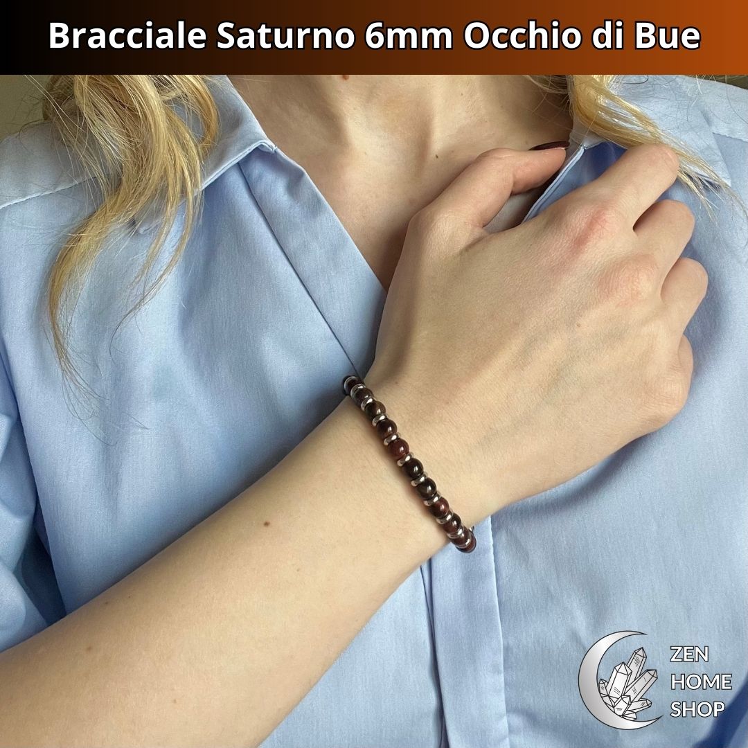 Bracciale Saturno con pietre naturali Occhio di bue da 6 mm - Zen Home
