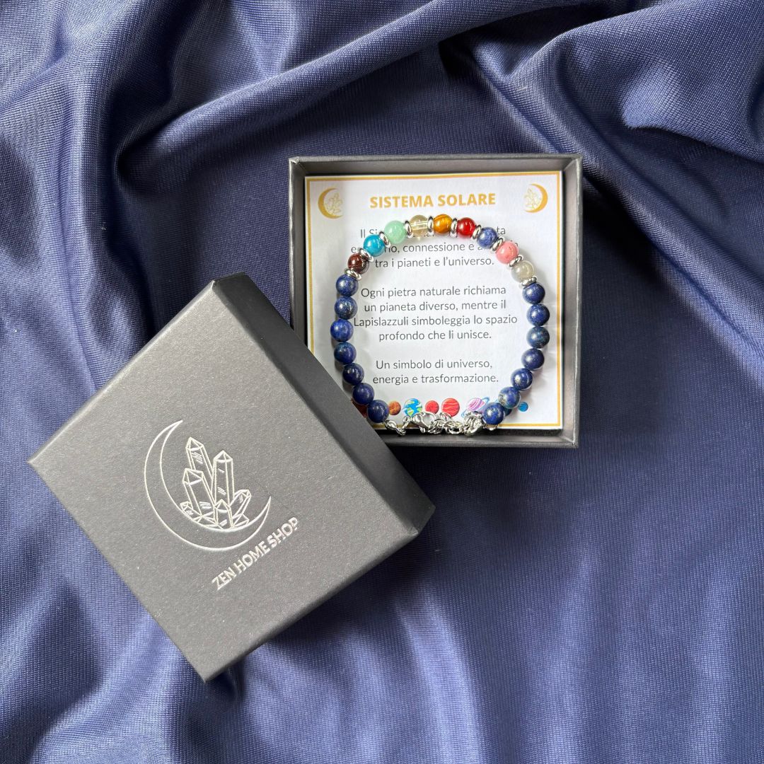 Bracciale Sistema Solare con Pietre Naturali e Lapislazzuli – Universo e Pianeti - Zen Home