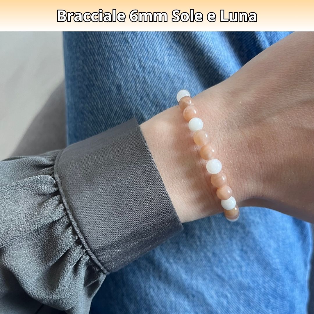Bracciale Terra 6mm Pietra sole e luna - Zen Home