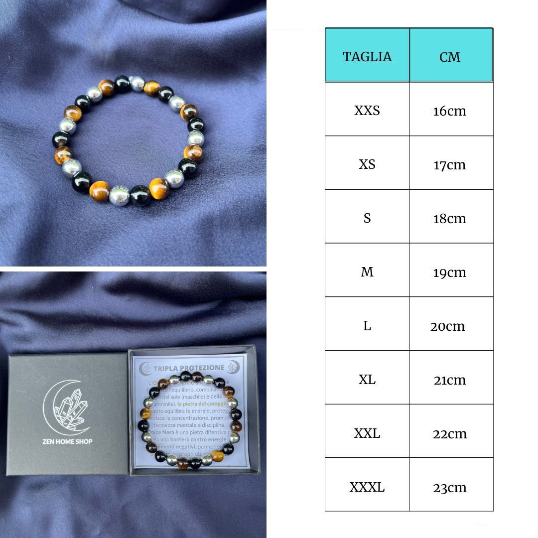 Bracciale Tripla Energia Naturale in acciaio inossidabile - Zen Home
