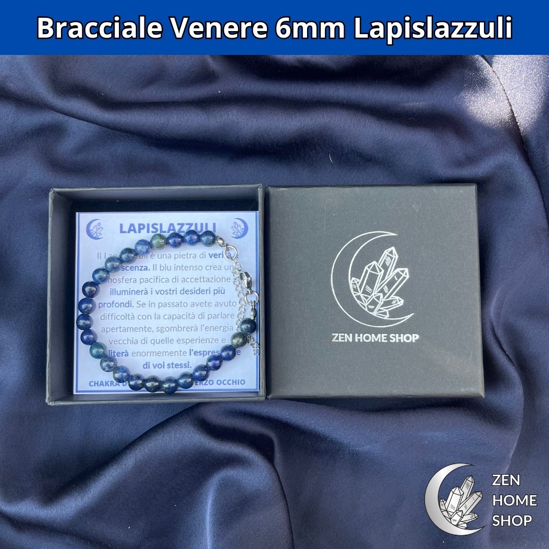 Bracciale Venere con pietre naturali Lapislazzuli da 6 mm - Zen Home
