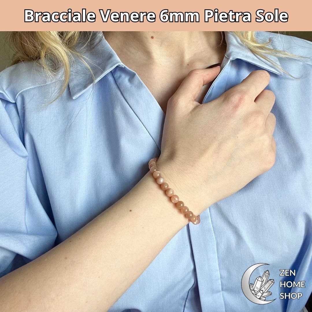 Bracciale Venere con pietre naturali Pietra Sole da 6 mm - Zen Home