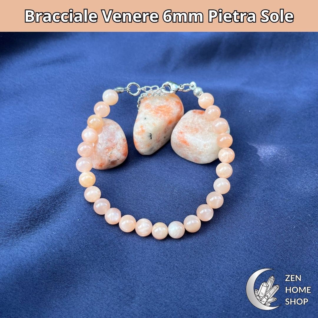 Bracciale Venere con pietre naturali Pietra Sole da 6 mm - Zen Home