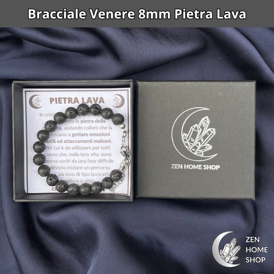Bracciale Venere da 8 mm - pietra Lavica - Zen Home