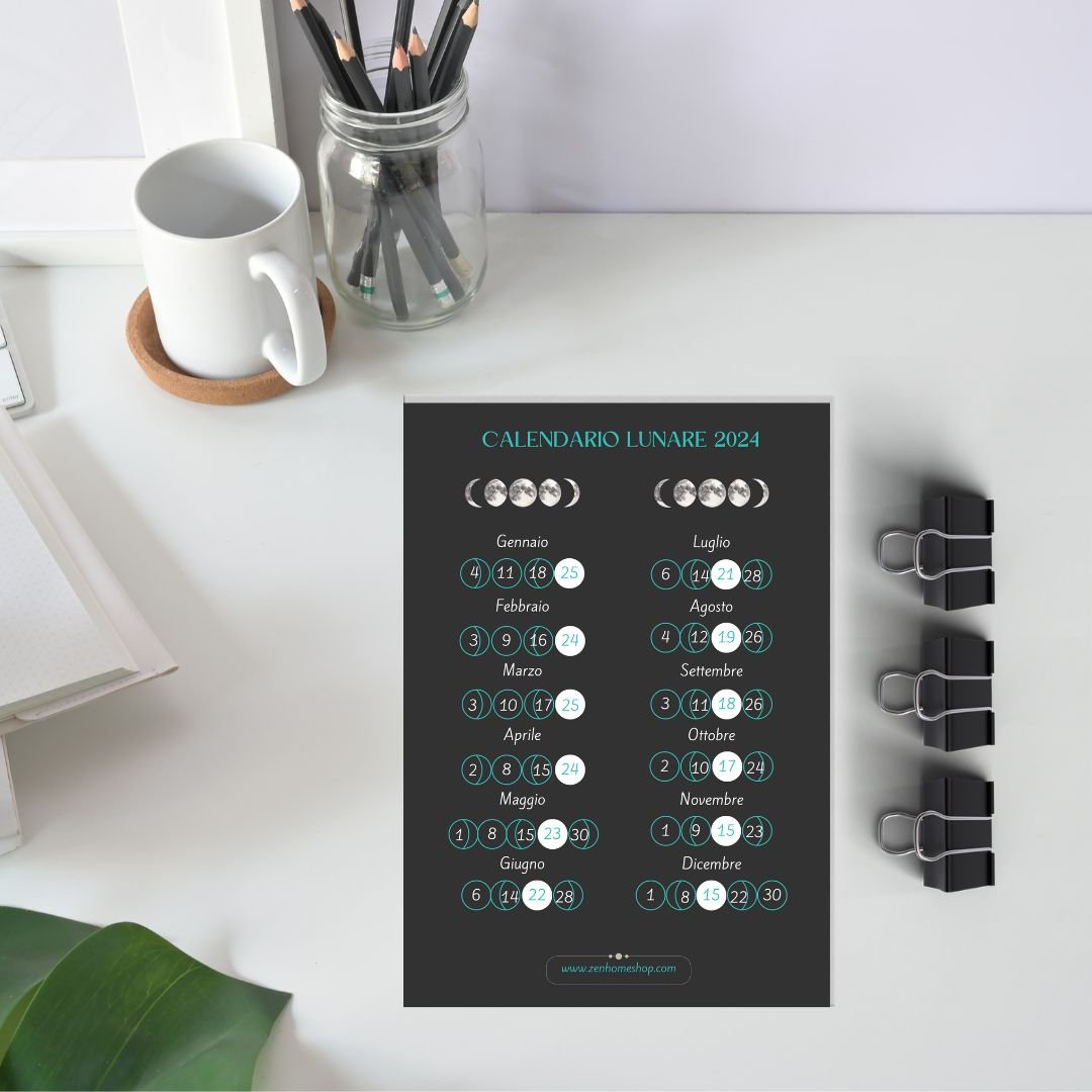 Calendario Lunare 2024 per ricarica delle pietre - Zen Home