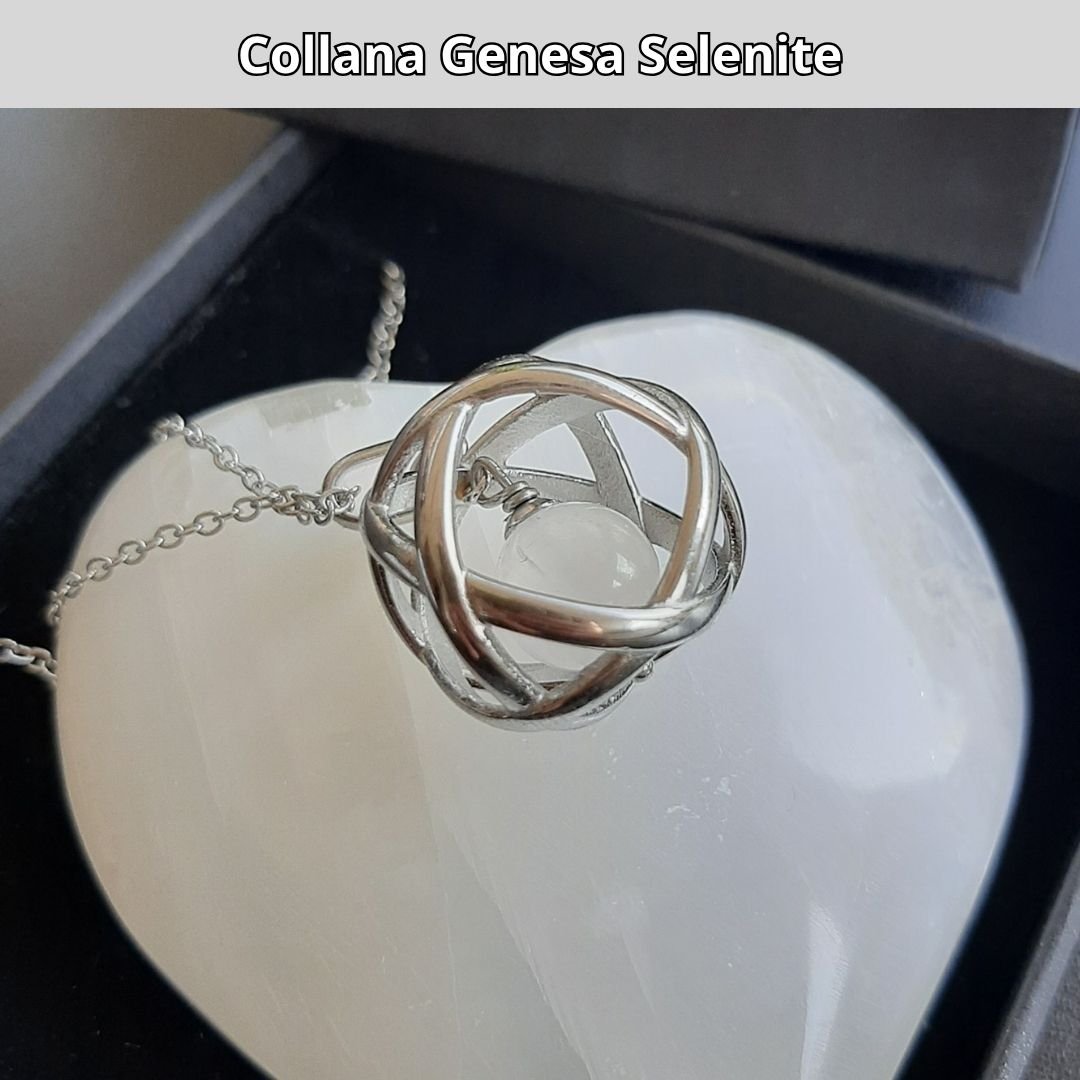 Collana ciondolo Genesa Selenite - Acciaio Inox - Zen Home