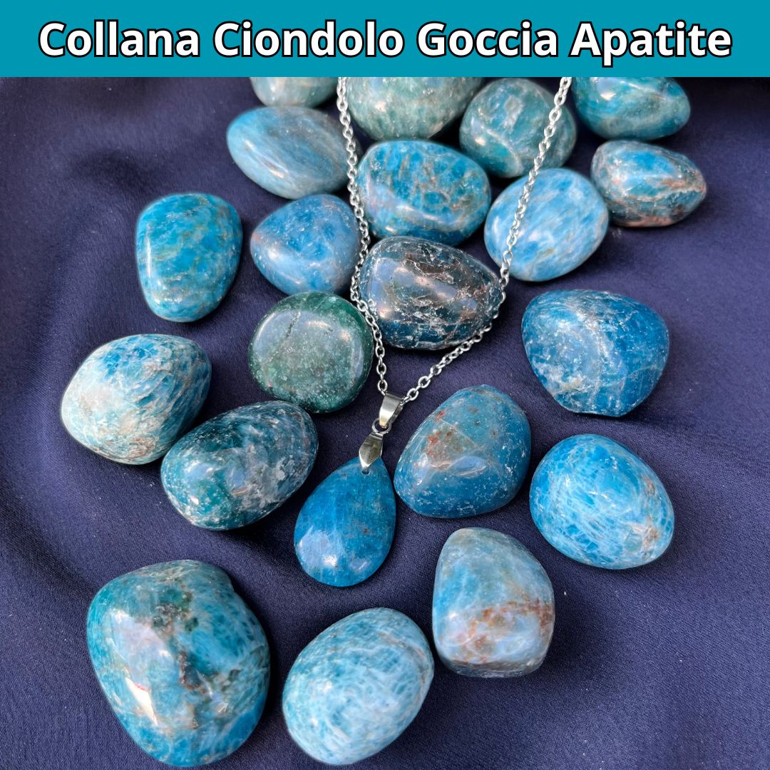 Collana regolabile ciondolo goccia Apatite - Zen Home