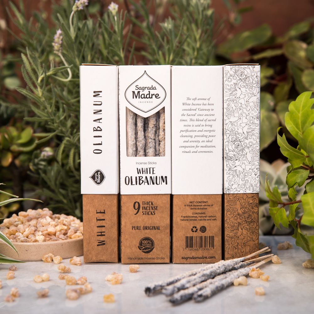 Lavanda e Olibano Bianco - Bastoncini d'incenso alle erbe Sagrada Madre - 9pz - Zen Home