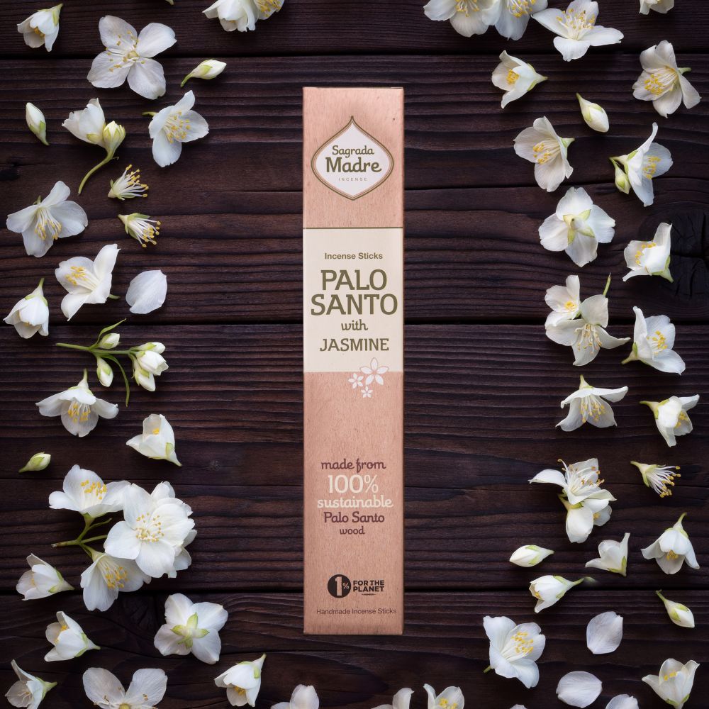 Sagrada Madre - Bastoncini di incenso Palo Santo e Gelsomino, 8 pz - Zen Home
