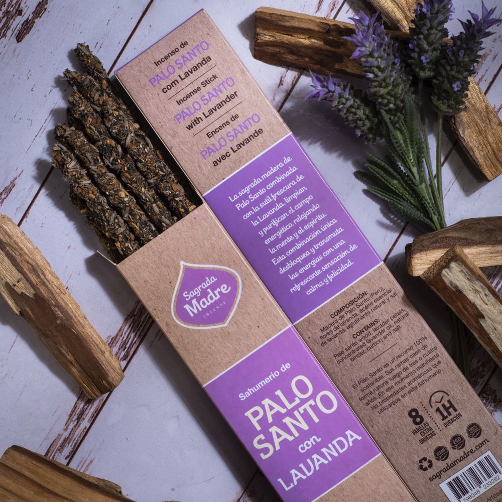 Sagrada Madre - Bastoncini di incenso Palo Santo e Lavanda, 8 pz - Zen Home