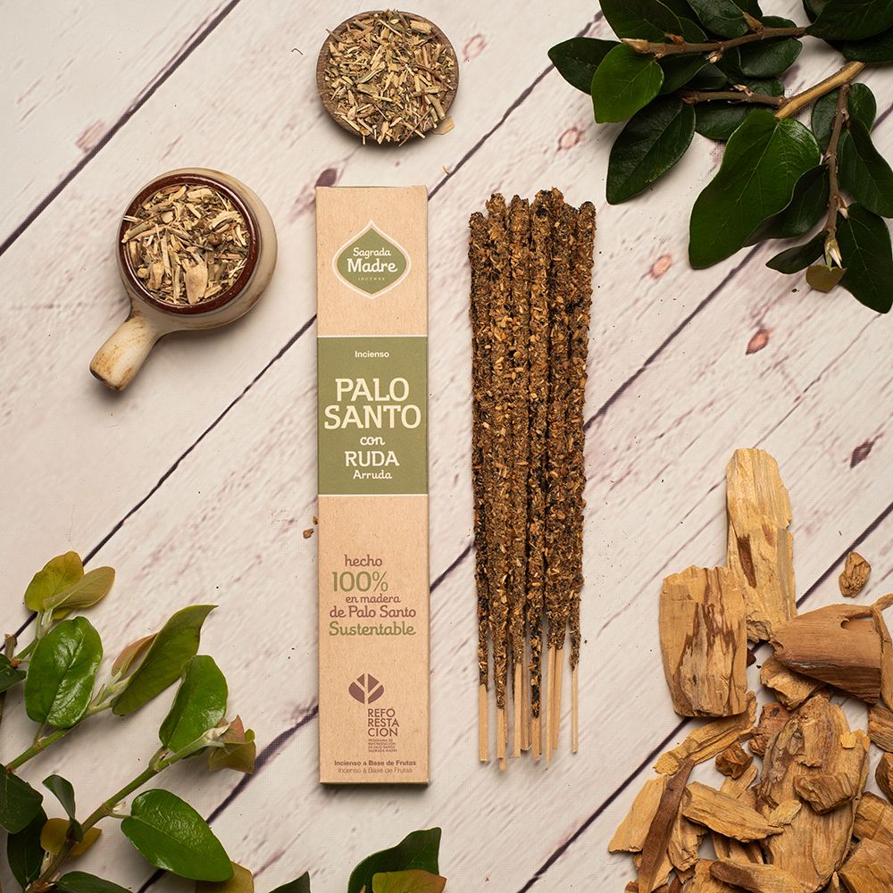 Sagrada Madre - Bastoncini di incenso Palo Santo e Ruta, 8 pz - Zen Home