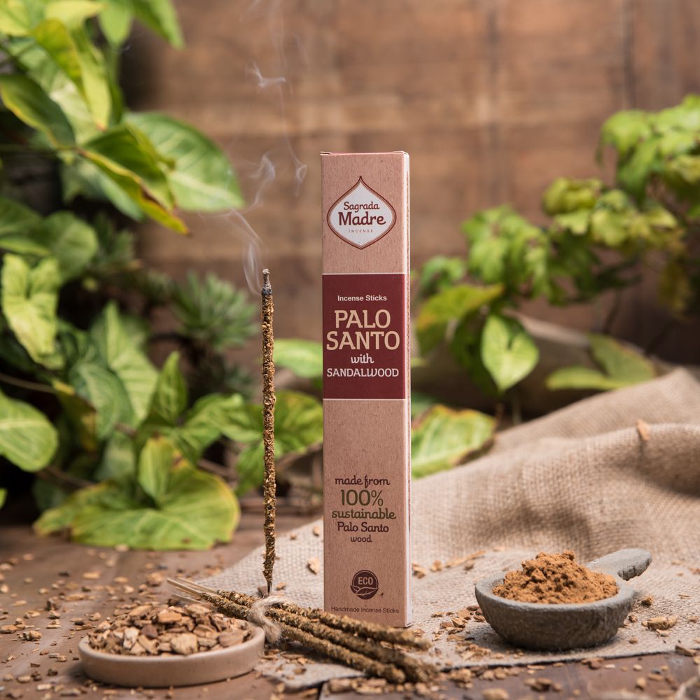 Sagrada Madre - Bastoncini di incenso Palo Santo e Sandalo, 8 pz - Zen Home