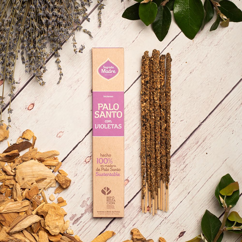 Sagrada Madre - Bastoncini di incenso Palo Santo e Violetta, 8 pz - Zen Home