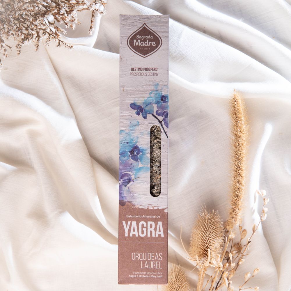 Sagrada Madre Linea Yagra Incenso in bastoncini fiorito - Orchidea e Alloro – 8pz - Zen Home