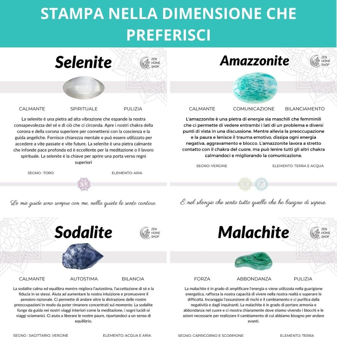 400 carte di cristallo digitale, carte di significato e proprietà di pietre preziose - Zen Home