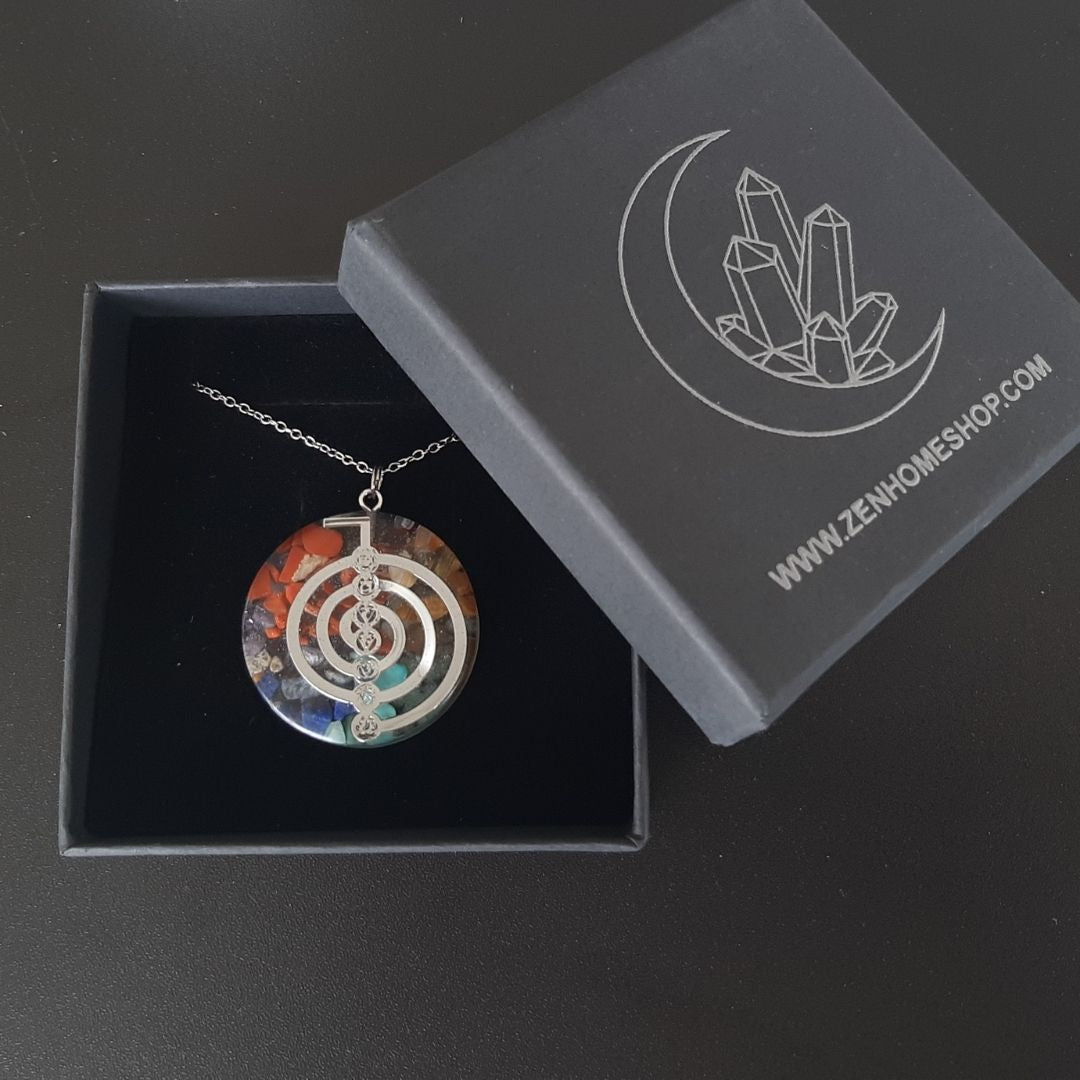 Choku Rei Spirale Orgonite Collana in acciaio inossidabile e pietre naturali - Zen Home (17183592)