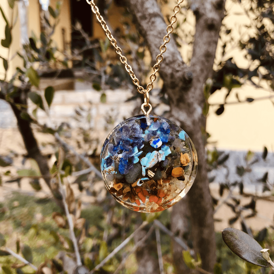 Choku Rei Spirale Orgonite Collana in acciaio inossidabile e pietre naturali - Zen Home (17183585)