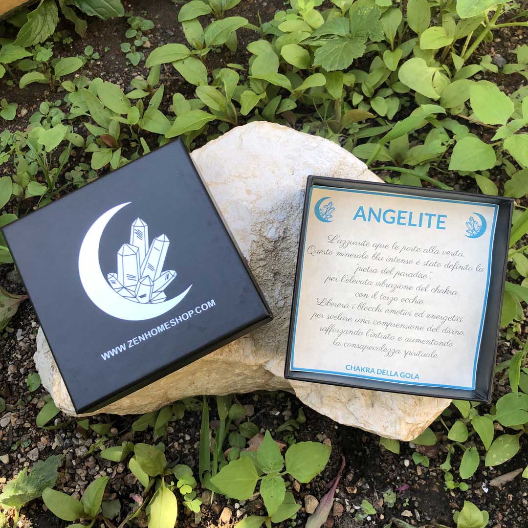 Ciondolo Genesa oro Agata Blu - Collana Regolabile in acciaio placcato colore oro 18K - Zen Home