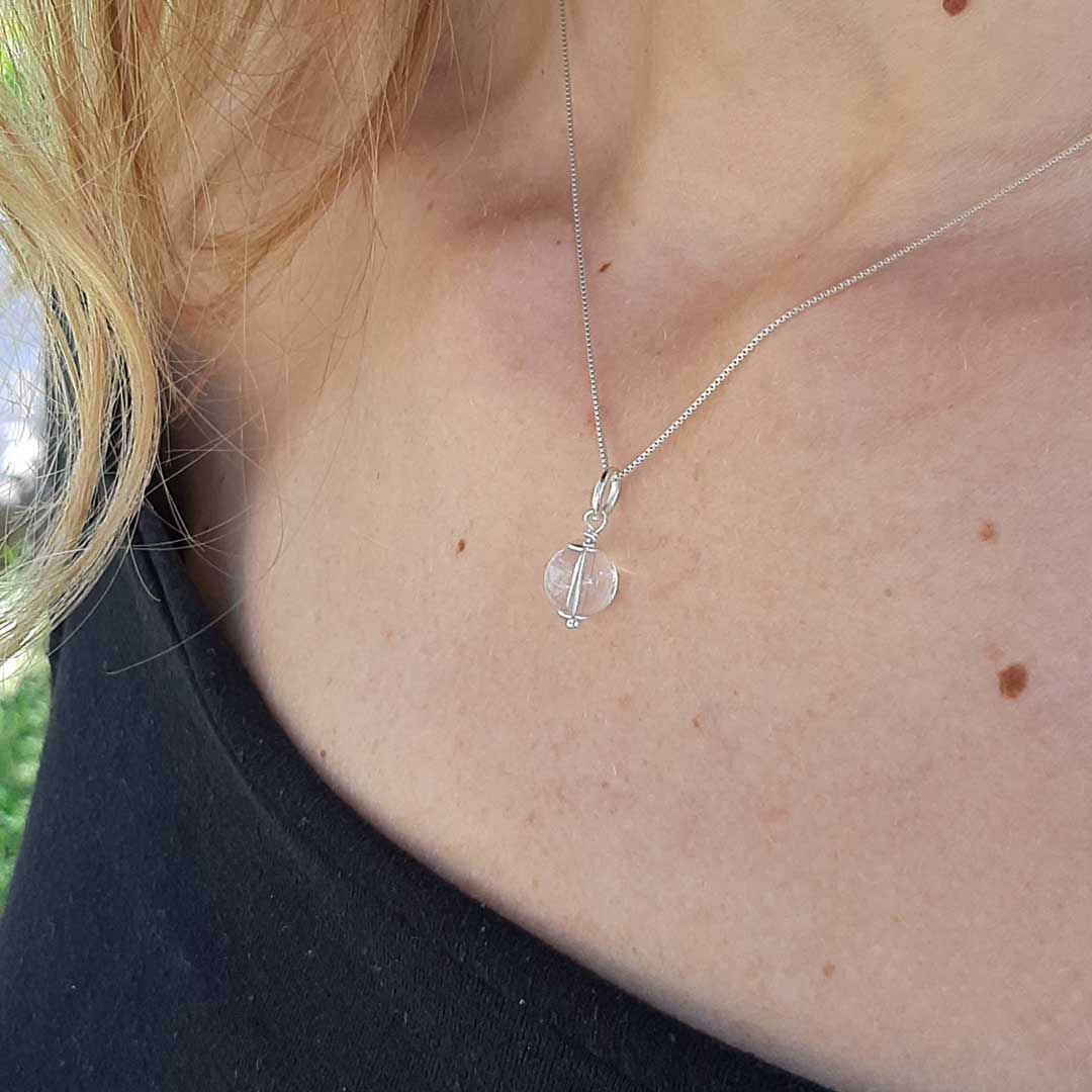 Collana in Argento 925 con Cristallo di Rocca
