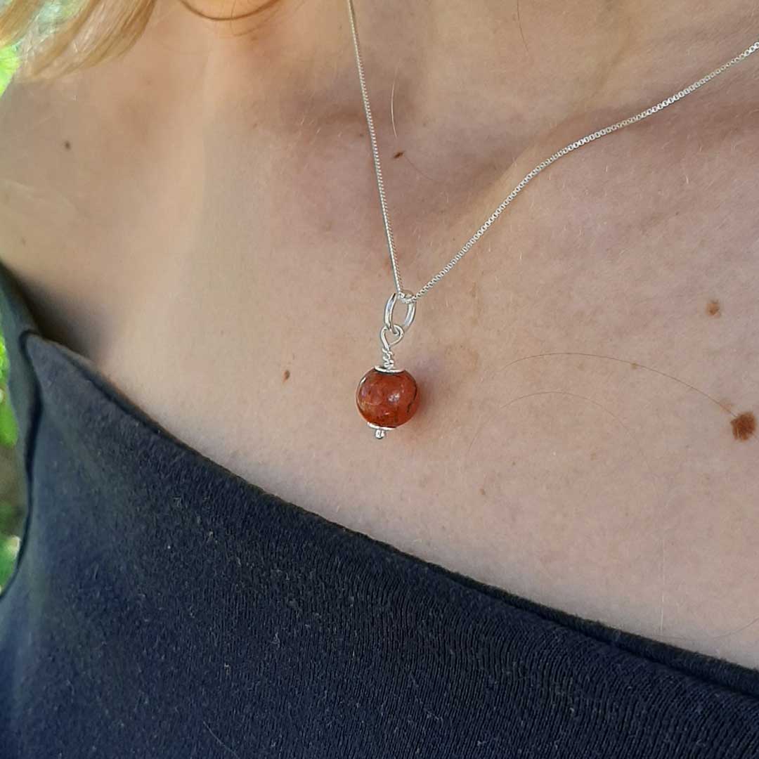 DIASPRO ROSSO - Collana in Argento 925 - Zen Home