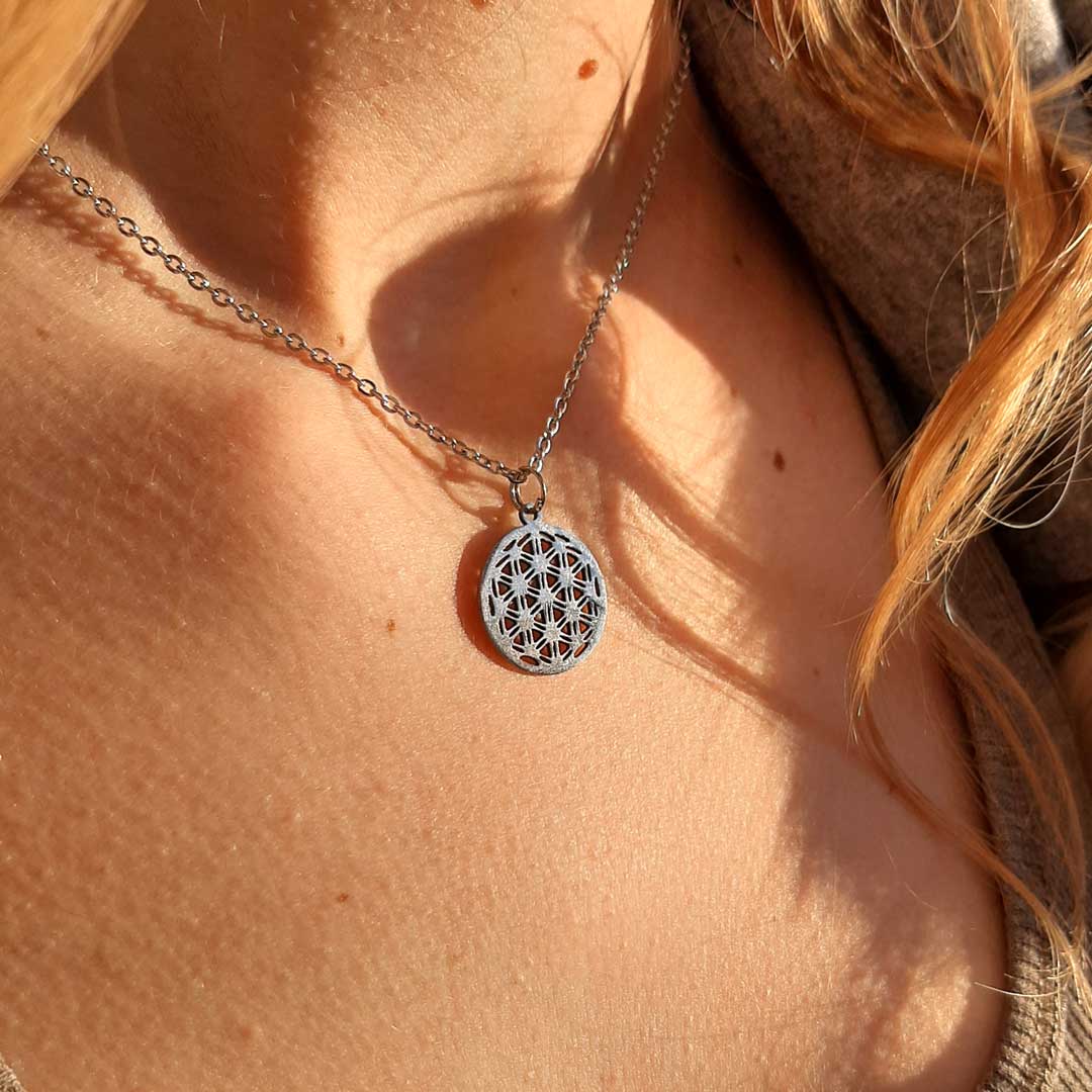 FIORE DELLA VITA - Collana regolabile in acciaio inossidabile free nickel - Zen Home