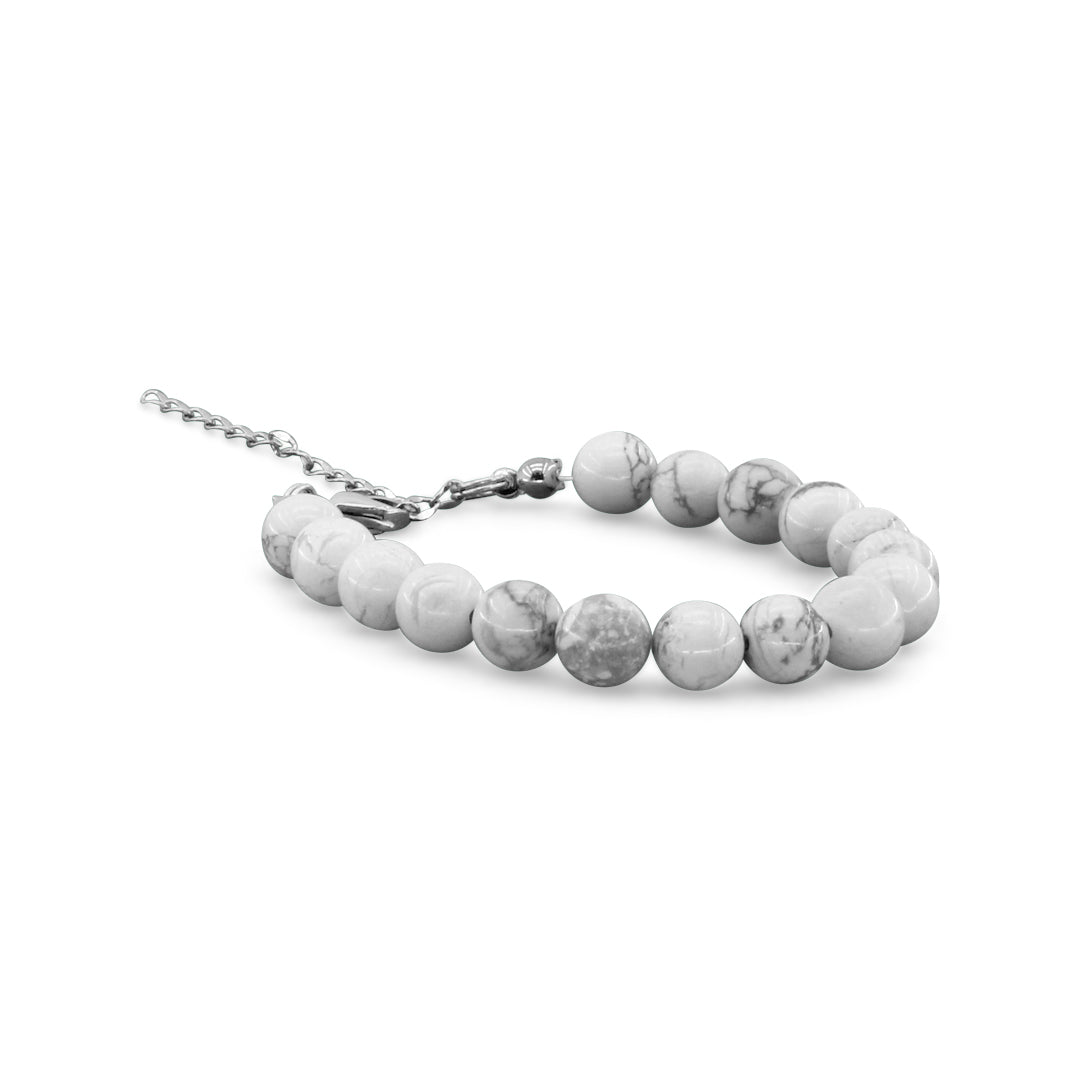 HOWLITE - Bracciale regolabile in acciaio inossidabile e pietre naturali da 8 mm - Zen Home