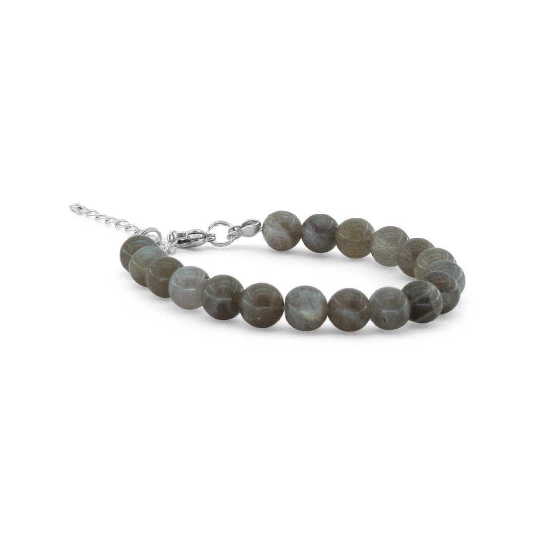 LABRADORITE - Bracciale regolabile in acciaio inossidabile e pietre naturali da 8 mm - Zen Home