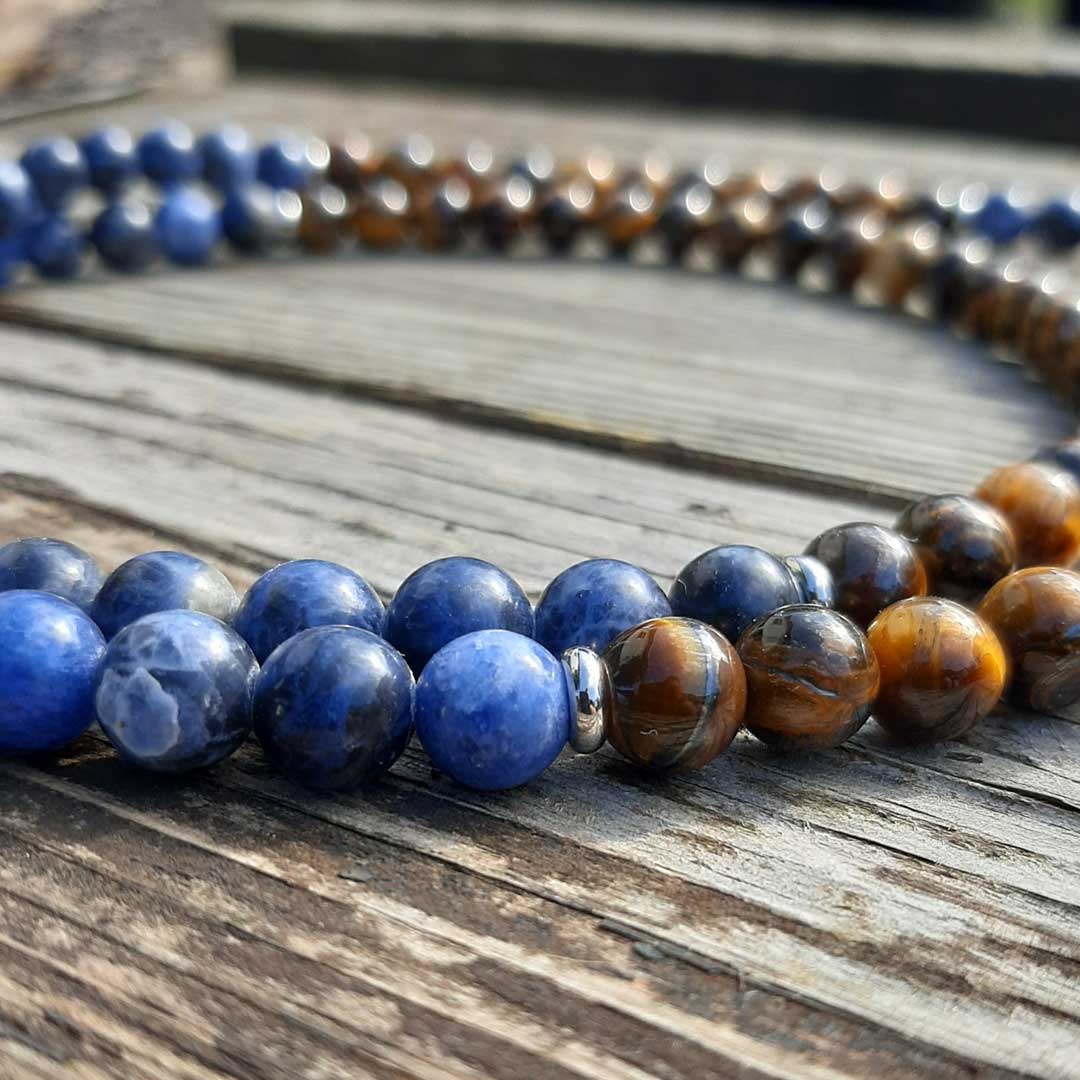 Mala Tibetano 108 Grani in Sodalite