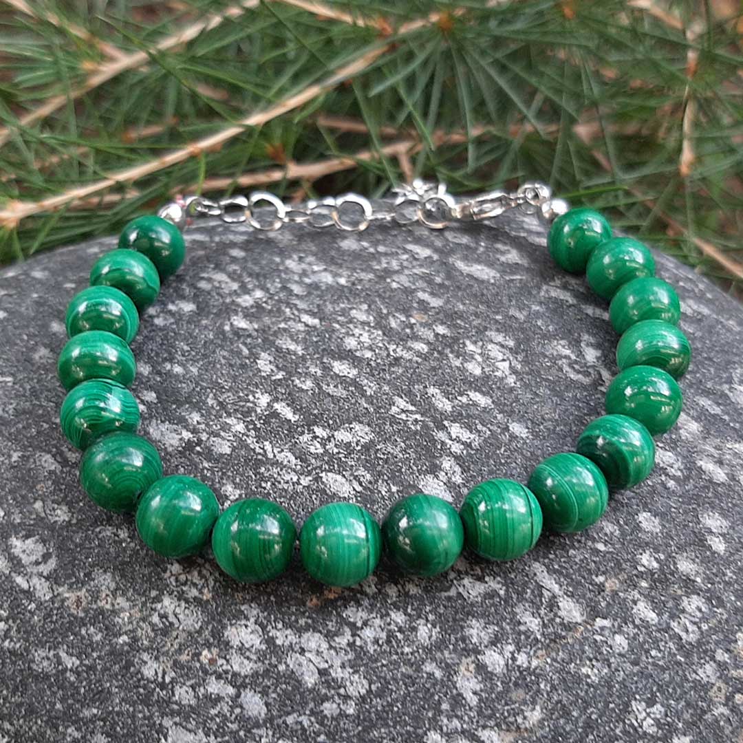 Bracciale Regolabile Malachite Verde