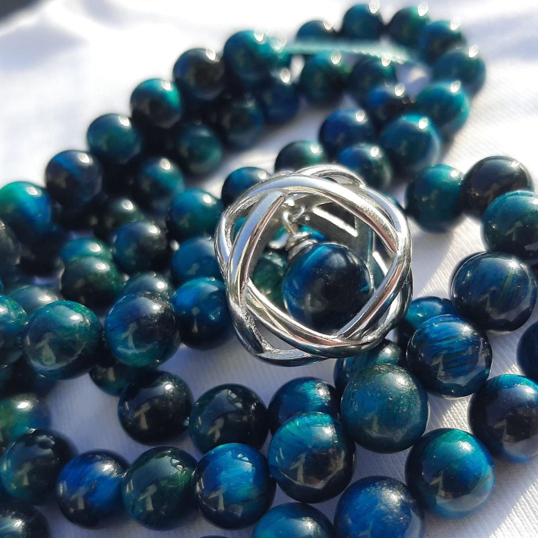 OCCHIO DI TIGRE BLU - Ciondolo Genesa in acciaio inossidabile - Zen Home