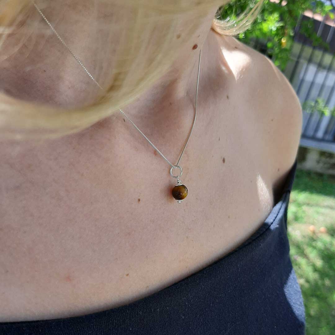 OCCHIO DI TIGRE ORO - Collana In Argento 925 - Zen Home