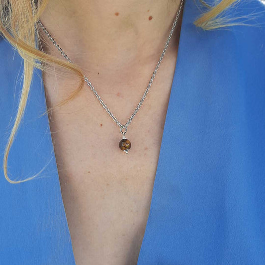 OCCHIO DI TIGRE ORO - Collana regolabile in acciaio inossidabile free nickel - Zen Home